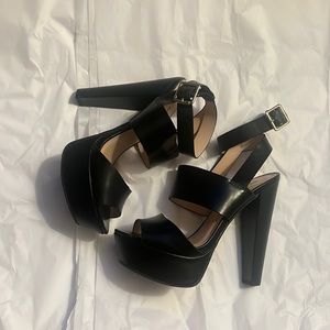 Very Tall Black Platform Heel